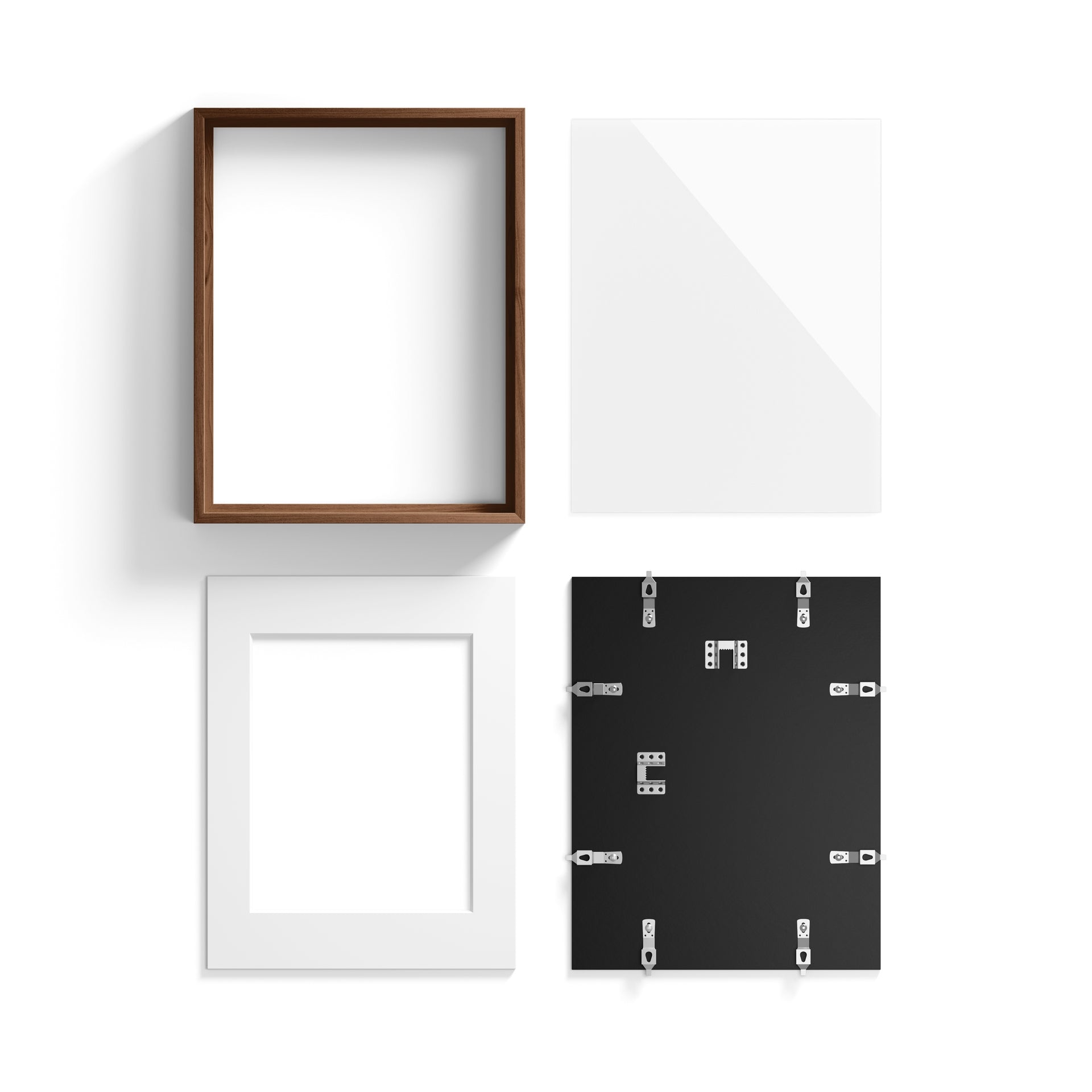 Walnut Oak Glass Picture Frame