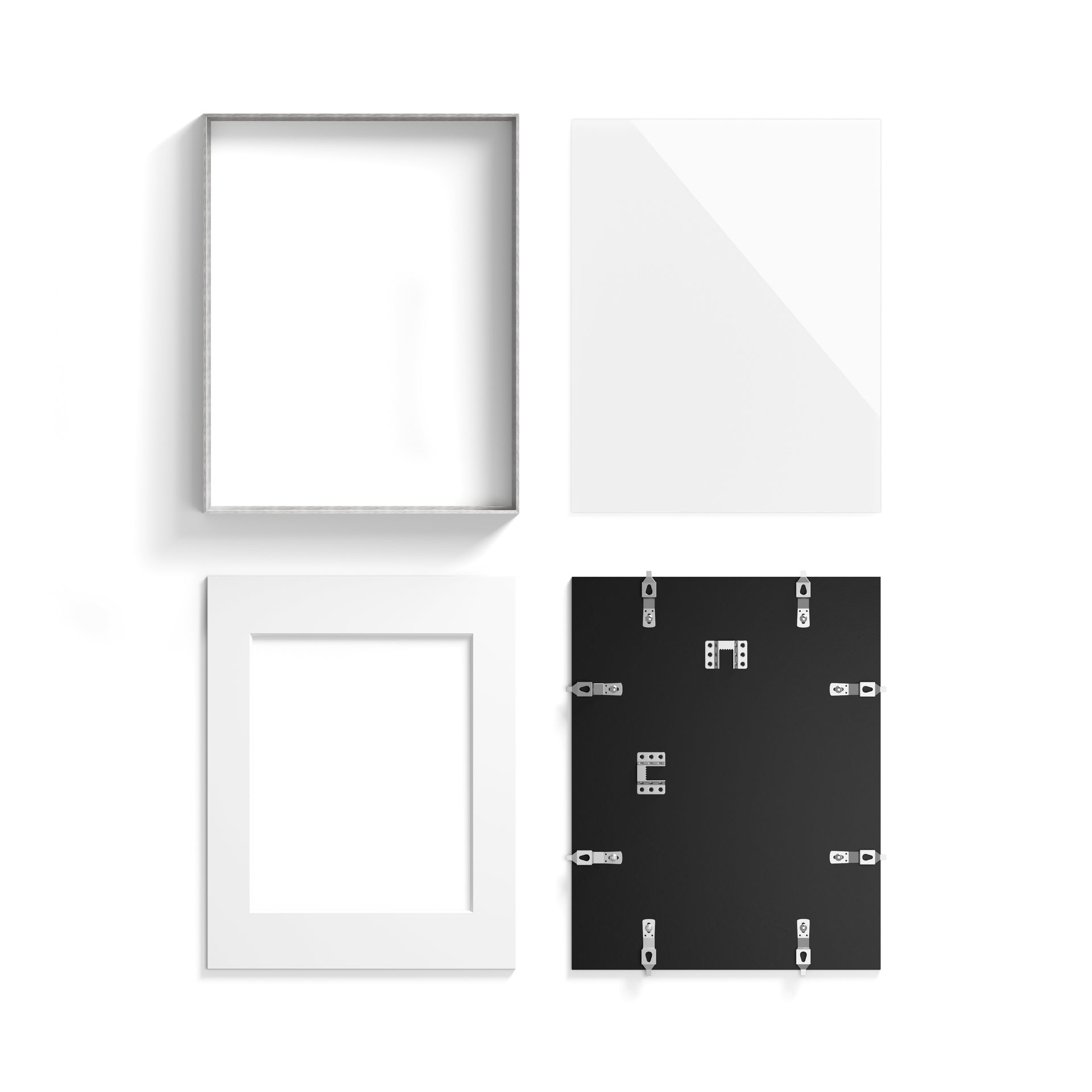 White Metal Glass Picture Frame